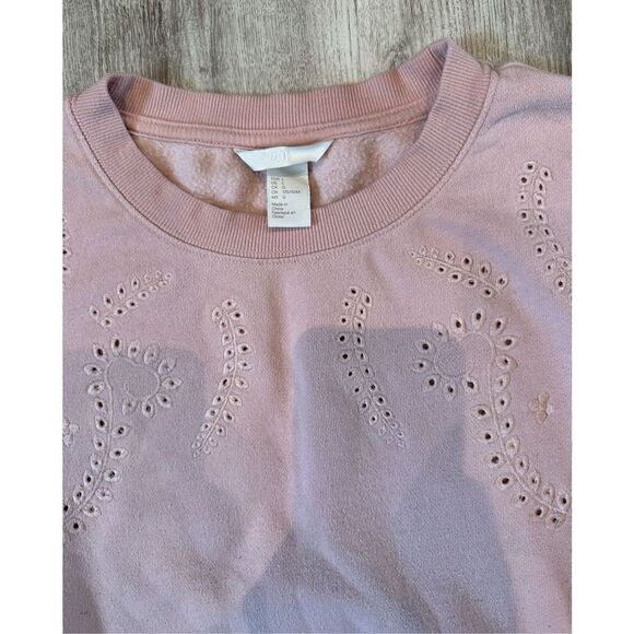 H&M Blush Pink Embroidered Crewneck Sweatshirt - Picture 3 of 5